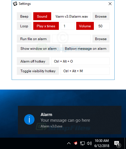 screenshot of 2xDSoft Alarm