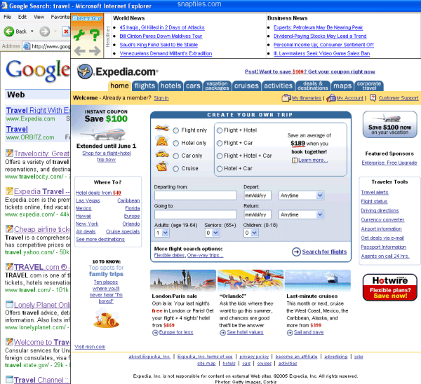 screen capture of Browster
