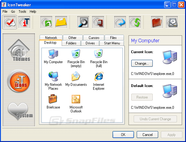 screen capture of IconTweaker