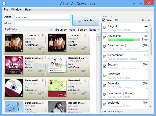 screen capture of Album Art Downloader XUI