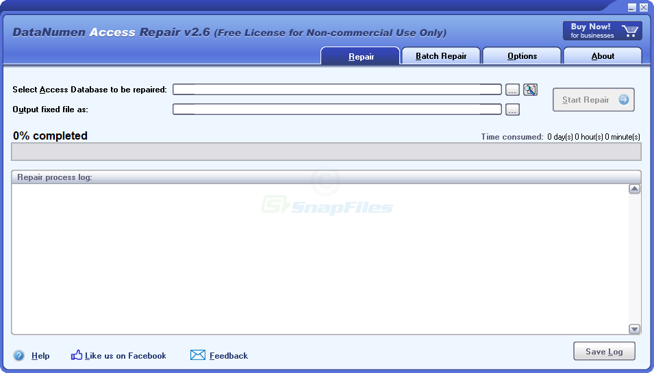 screen capture of DataNumen Access Repair