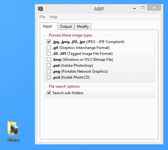 screen capture of Acute Batch Image Processor Lite