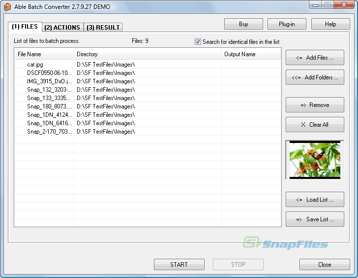 screen capture of Able Batch Image Converter
