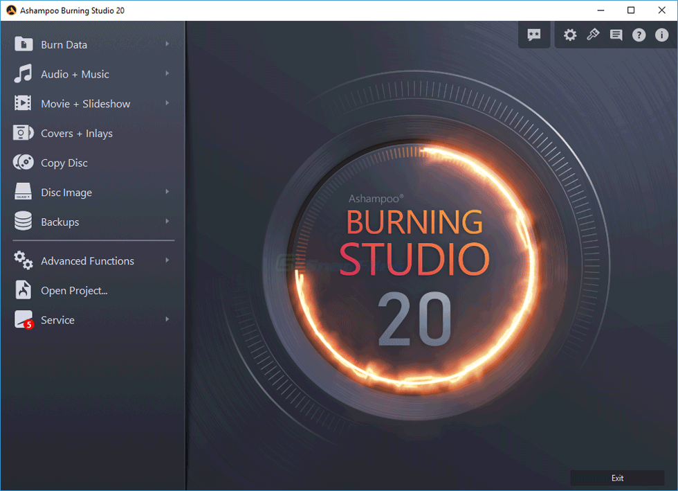 screen capture of Ashampoo Burning Studio