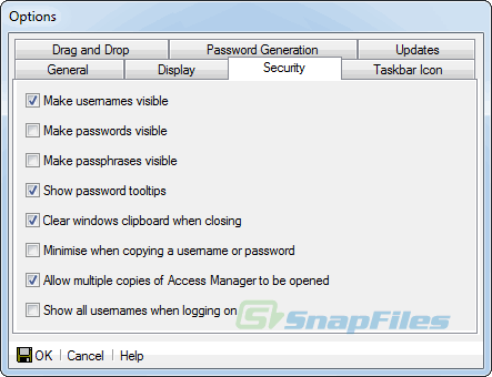 screenshot of Access Manager