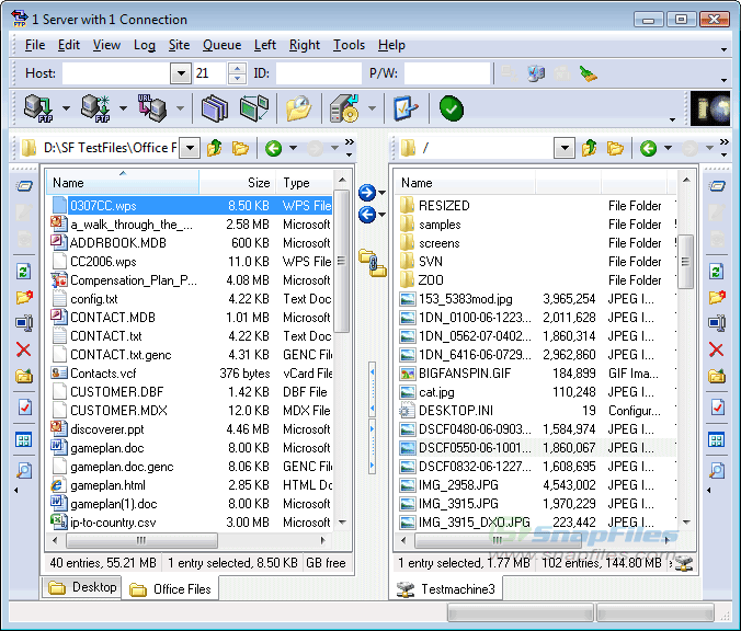 screenshot of AceFTP 3 Pro