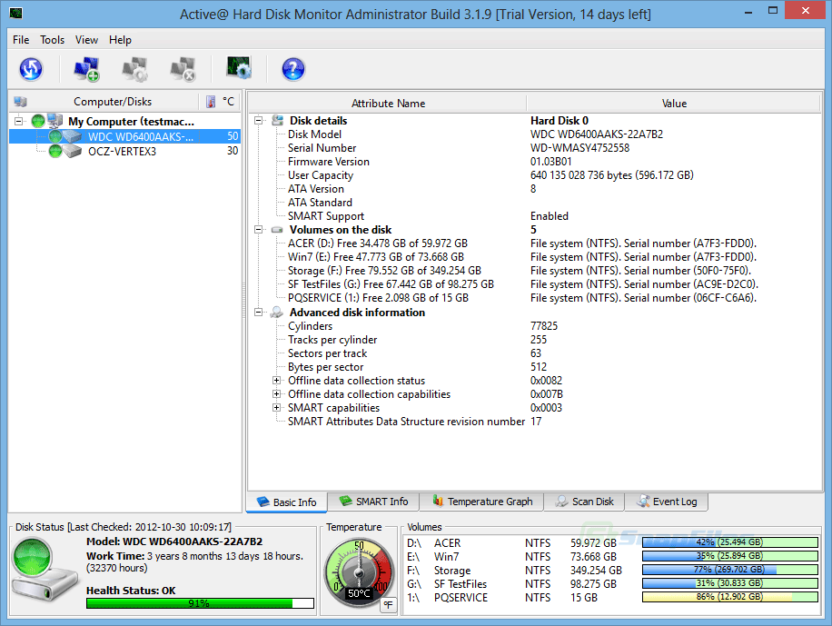 screenshot of Active Hard Disk Monitor