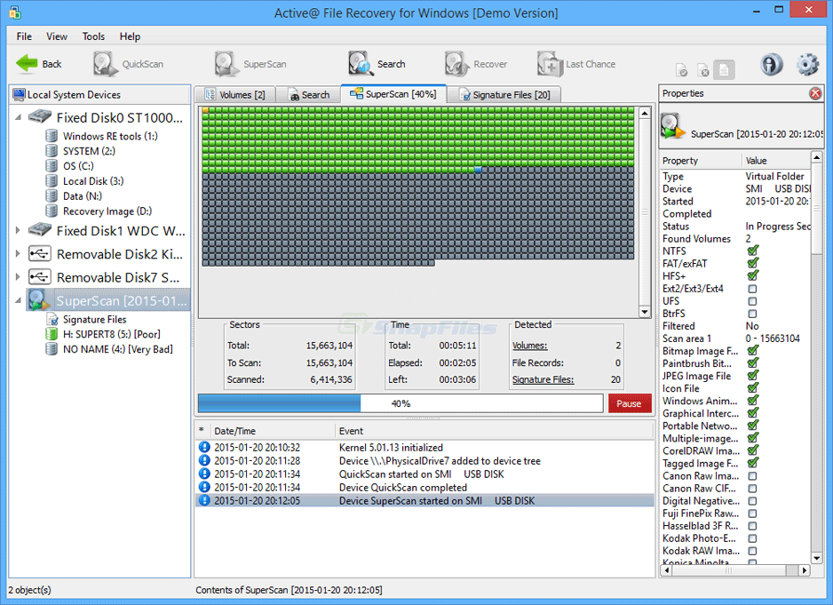 screenshot of Active File Recovery