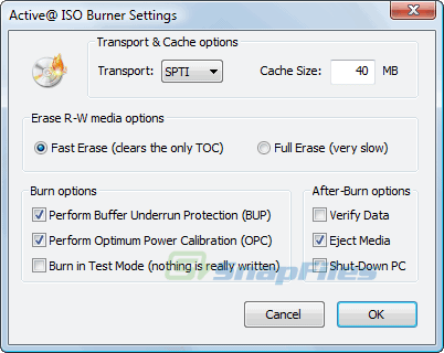 screenshot of Active ISO Burner