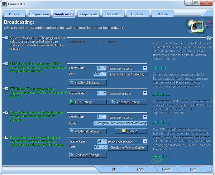 screenshot of Active WebCam