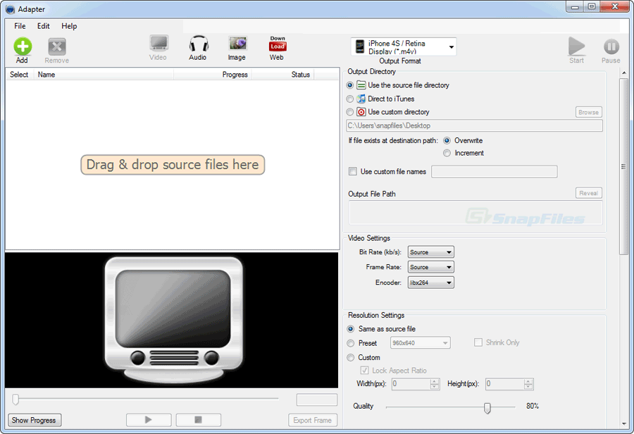 screen capture of Adapter
