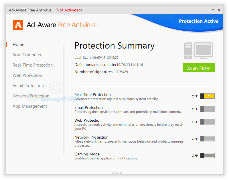 screen capture of Ad-Aware Free Antivirus