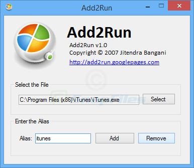 screen capture of Add2Run