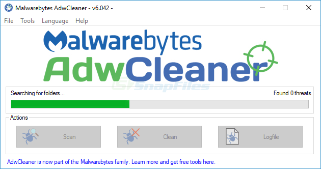 screen capture of Malwarebytes AdwCleaner