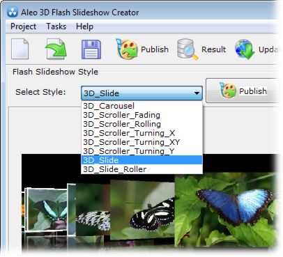 screenshot of Aleo 3D Flash Slideshow Creator