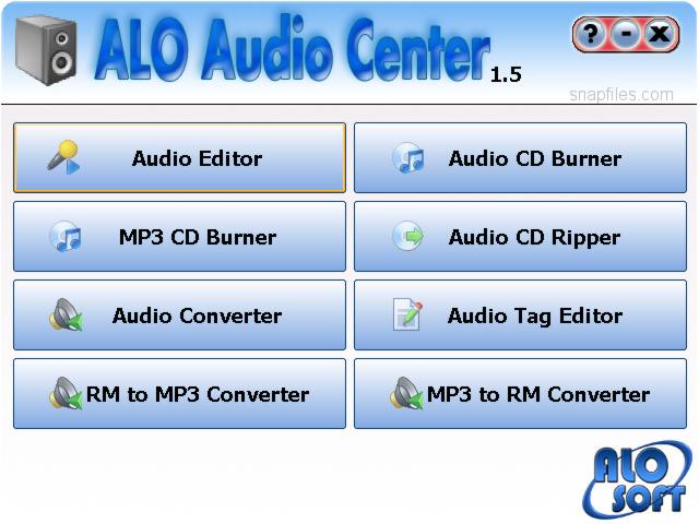 screen capture of ALO Audio Center