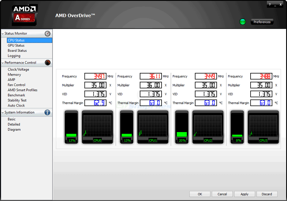 screenshot of AMD Overdrive