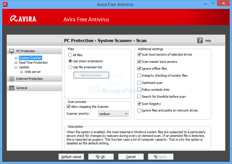 screenshot of Avira Free Antivirus