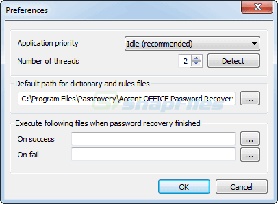 screenshot of Accent OFFICE Password Recovery