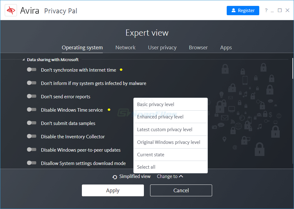 screenshot of Avira Privacy Pal