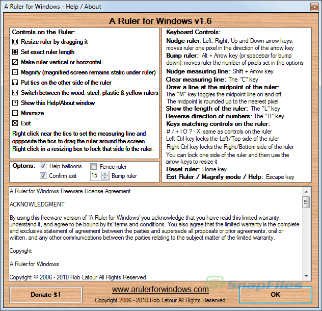 screenshot of A Ruler for Windows