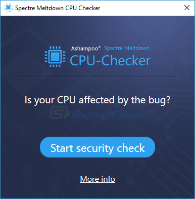 screen capture of Ashampoo  Spectre Meltdown CPU Checker