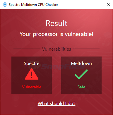 screenshot of Ashampoo  Spectre Meltdown CPU Checker