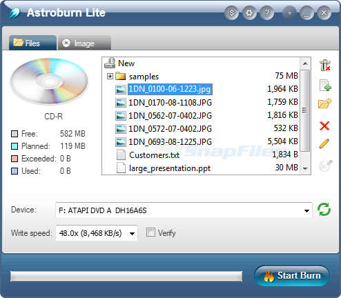 screen capture of Astroburn Lite