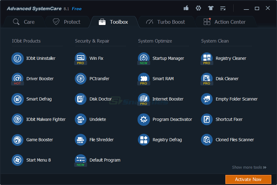 screenshot of Advanced SystemCare Free