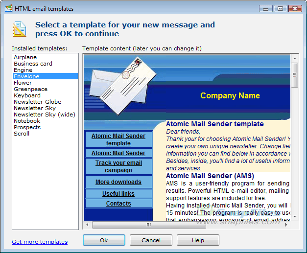 screenshot of Atomic Mail Sender