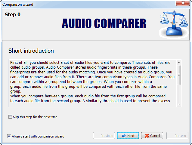 screenshot of Audio Comparer