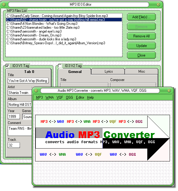 screen capture of Audio MP3 Converter