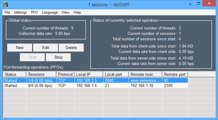 screen capture of NetworkActiv AUTAPF