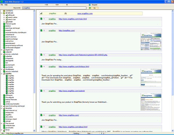 screen capture of Auto Web Browser