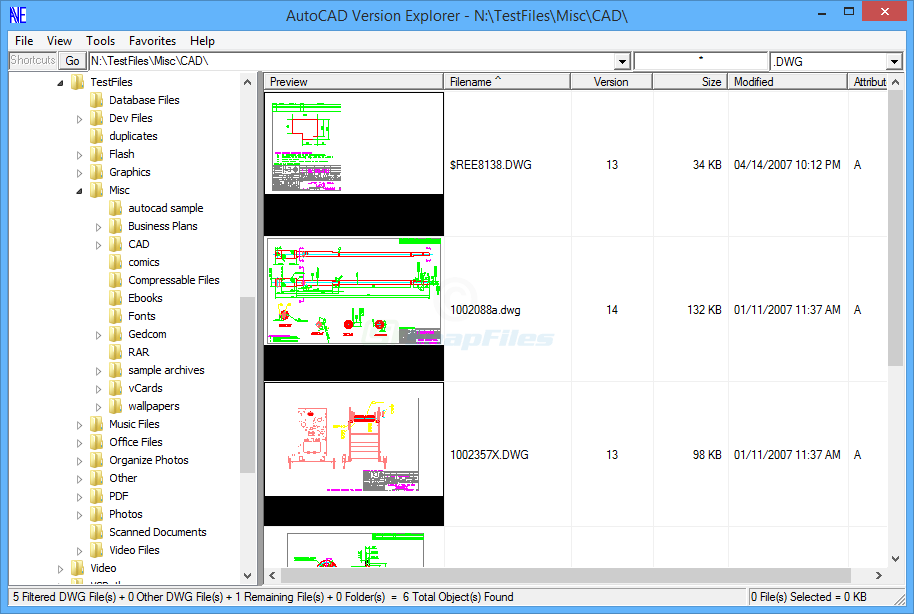 screen capture of AutoCAD Version Explorer