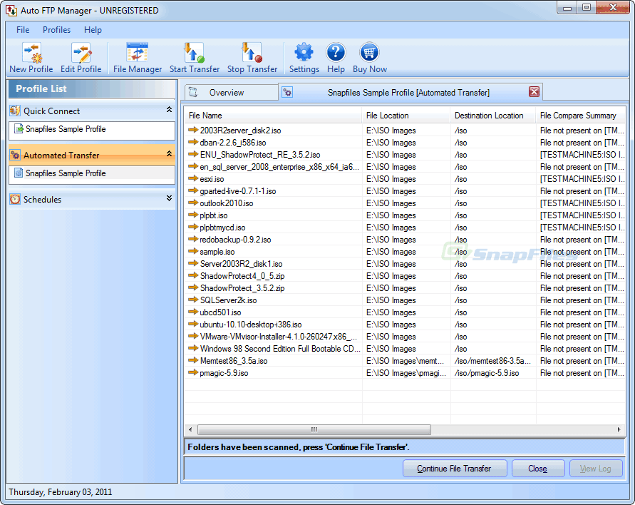 screenshot of Auto FTP Manager