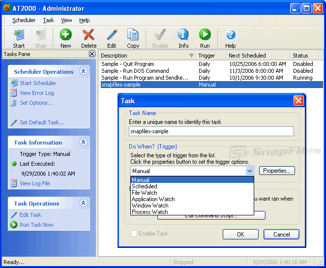 screen capture of AutoTask 2000