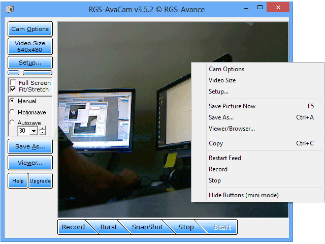 screenshot of RGS-AvaCam