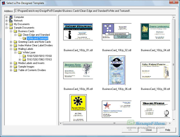 screenshot of Avery DesignPro Limited