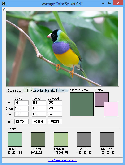 screen capture of Average Color Seeker
