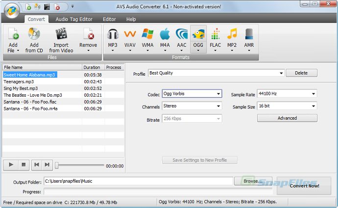 screen capture of AVS Audio Converter