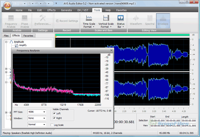screenshot of AVS Audio Editor