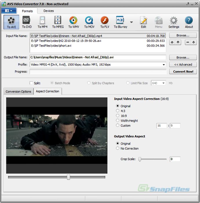 screen capture of AVS Video Converter