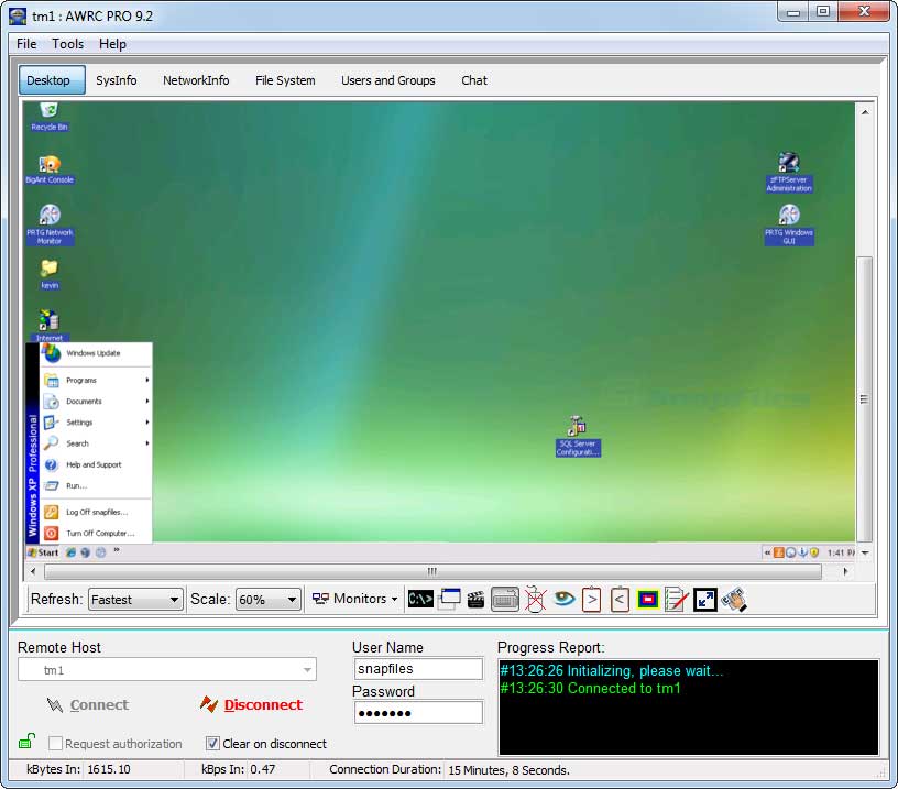 screen capture of AWRC Pro