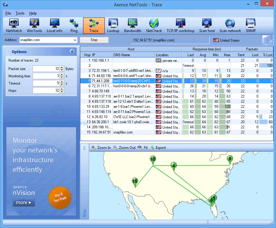 screen capture of Axence netTools