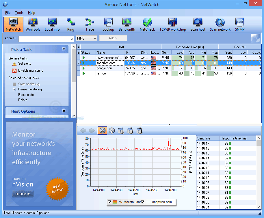 screenshot of Axence netTools