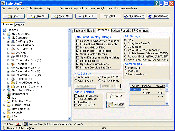 screen capture of Back4WinXP
