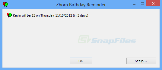 screenshot of Birthday Reminder