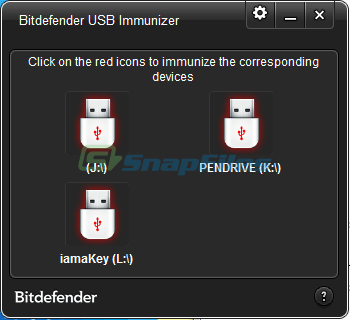 screen capture of Bitdefender USB Immunizer