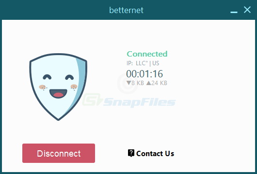 screenshot of Betternet